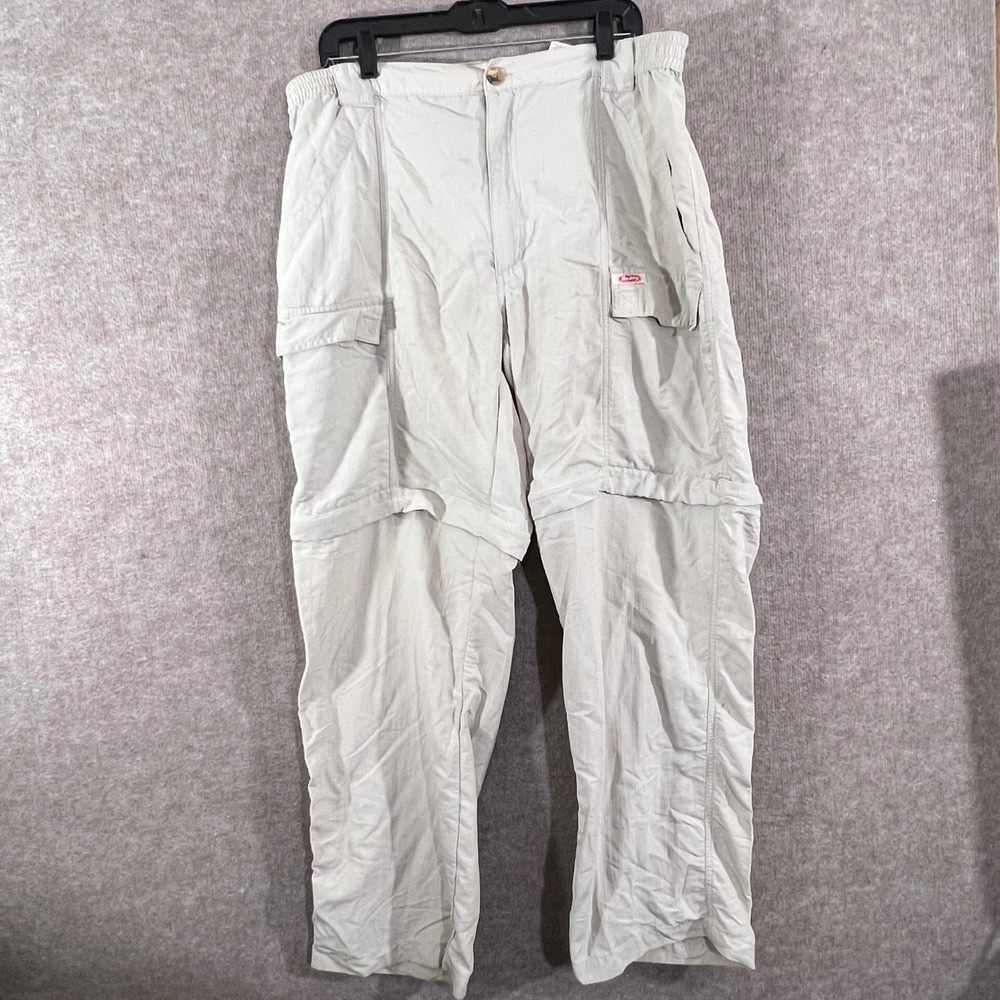 Berkley Convertible Cargo Pants Mens L Beige Nylon Zip Off Fishing Gorpcore